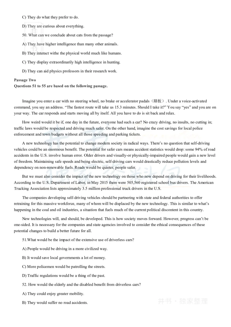 2018年12月大学英语四级考试真题卷3_最新更新，视频都在这_2026、6月四级速转存易和谐_四六级真题+资料包_四级真题_2018年12月CET4