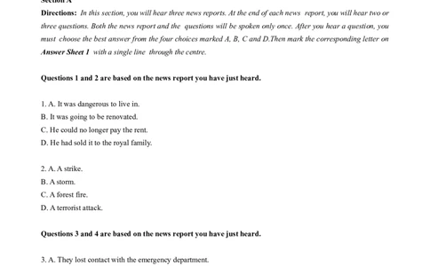 2016年12月四级真题第1套_02.四六级真题+模拟题（0128）_四级真题+音频+解析(0128)_02.2013&mdash;2015年旧题型_2016年12月CET4_2016.12四级真题word版