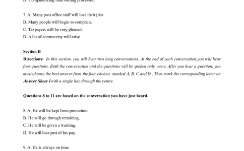 2016年12月四级真题第1套_02.四六级真题+模拟题（0128）_四级真题+音频+解析(0128)_02.2013&mdash;2015年旧题型_2016年12月CET4_2016.12四级真题word版