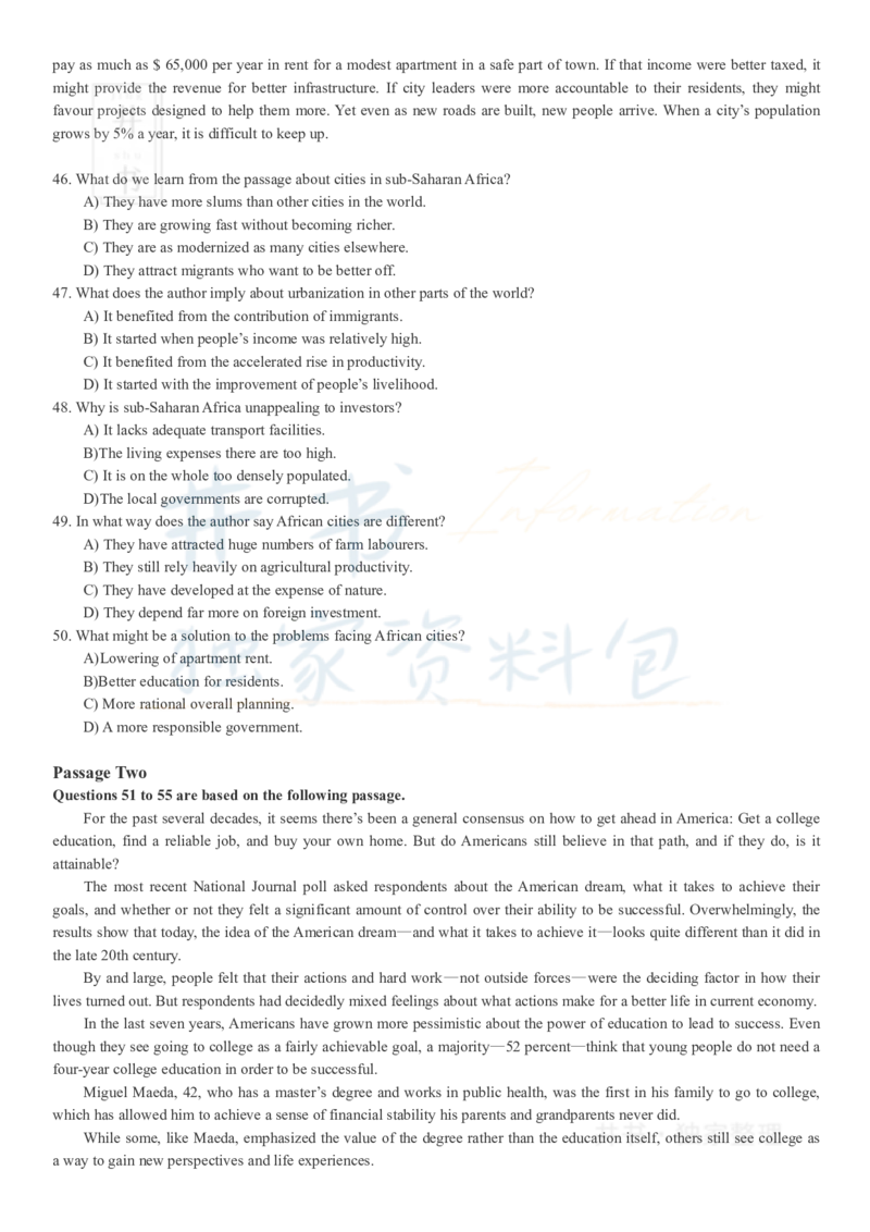 2017年12月大学英语四级考试真题卷2_最新更新，视频都在这_2026、6月四级速转存易和谐_四六级真题+资料包_四级真题_2017年12月CET4