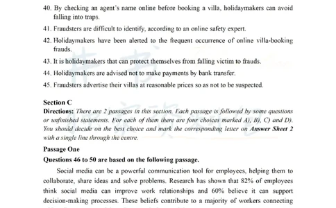 2022年6月大学英语四级考试真题卷2_最新更新，视频都在这_2026、6月四级速转存易和谐_四六级真题+资料包_四级真题_2022年6月CET4