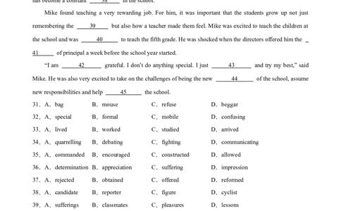 考点巩固卷19完形填空之夹叙夹议文（原卷版）_03高考英语_新高考复习资料_2024年新高考资料_一轮复习资料_完2024年高考英语一轮复习考点通关卷（新高考）