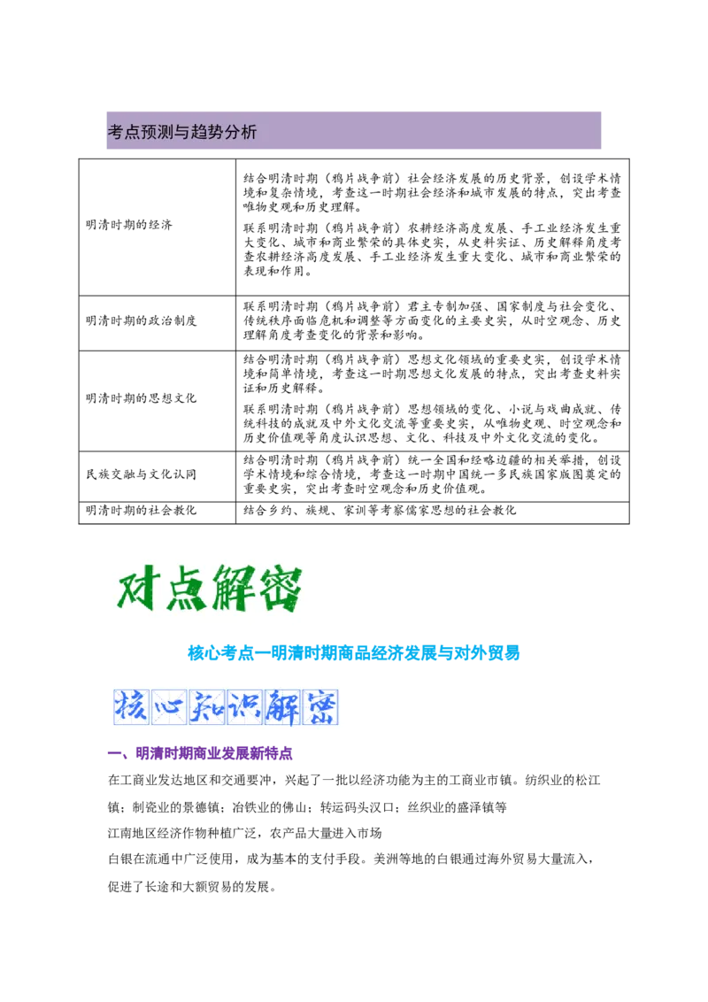 解密04明清中国版图的奠定与面临的挑战（复习讲义）-高频考点解密2023年高考历史二轮复习讲义+分层训练_07高考历史_新高考复习资料_2023年新高考复习资料
