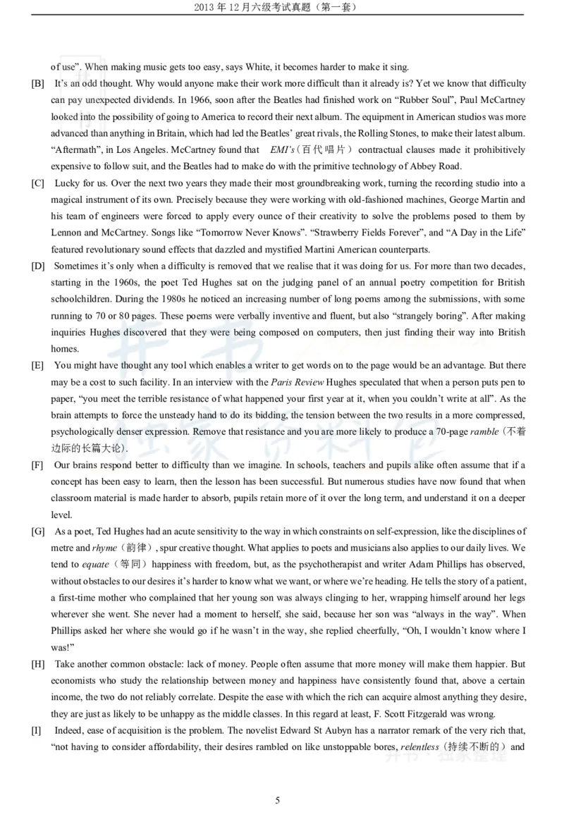 2013年12月大学英语6级（卷一）_最新更新，视频都在这_2026、6月四级速转存易和谐_四六级真题+资料包_六级真题_2007-2015年六级真题及答案解析_2013年12月英语六级真题