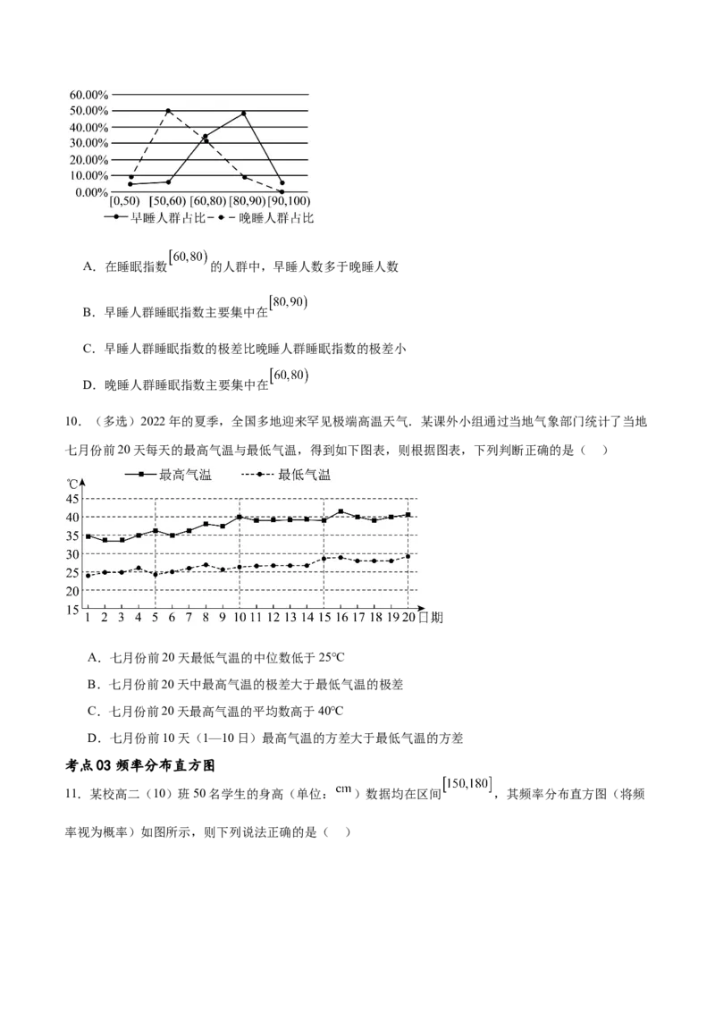 考点巩固卷23统计与统计案例(十大考点)（原卷版）_02高考数学_新高考复习资料_2024年新高考资料_一轮复习资料_完2024年高考数学一轮复习考点通关卷（新高考）_考点巩固卷