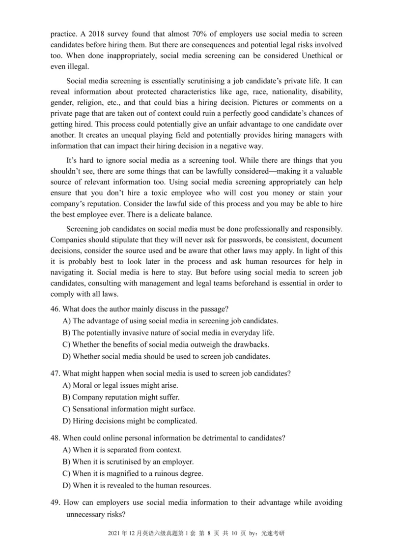 2021.12六级真题全3套(带书签)_02.四六级真题+模拟题（0128）_六级真题+音频+解析(0128)_03.2016&mdash;2025六级新题型_2021年12月六级