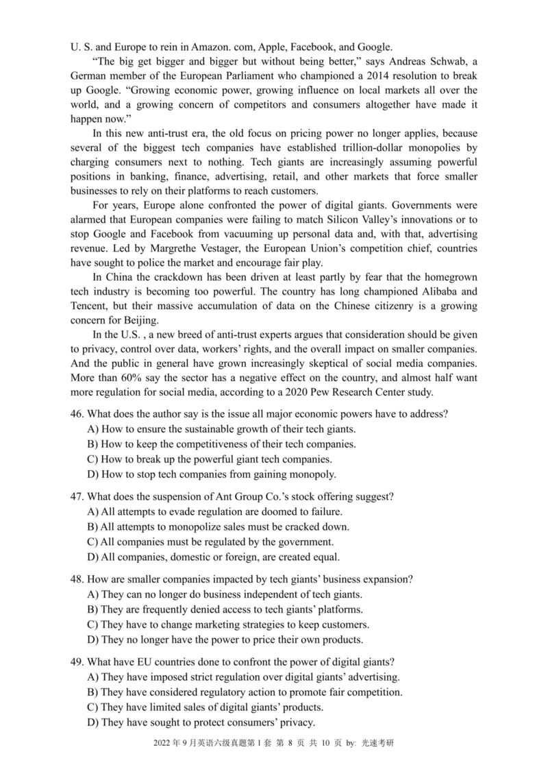 2022.09六级真题全3套(带书签)_02.四六级真题+模拟题（0128）_六级真题+音频+解析(0128)_03.2016&mdash;2025六级新题型_2022年09月六级