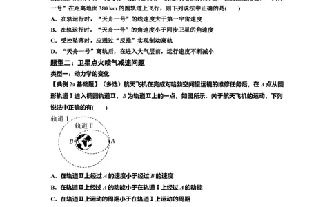 知识点33：卫星变轨及对接问题（原卷版）_04高考物理_新高考复习资料_2024新高考复习资料_一轮复习资料_基础版2024届高考物理一轮复习讲义及对应练习