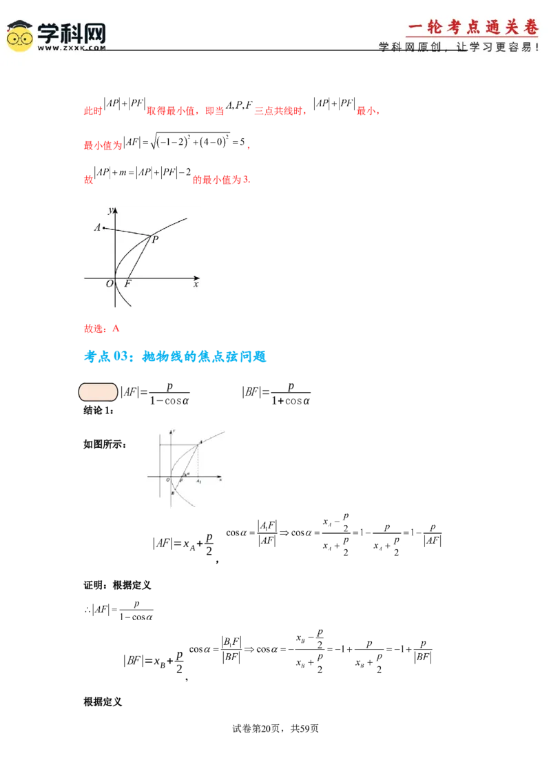 考点巩固卷20抛物线方程及其性质(六大考点)（解析版）_02高考数学_2025年新高考资料_一轮复习_2025年高考数学一轮复习考点通关卷（新高考通用）