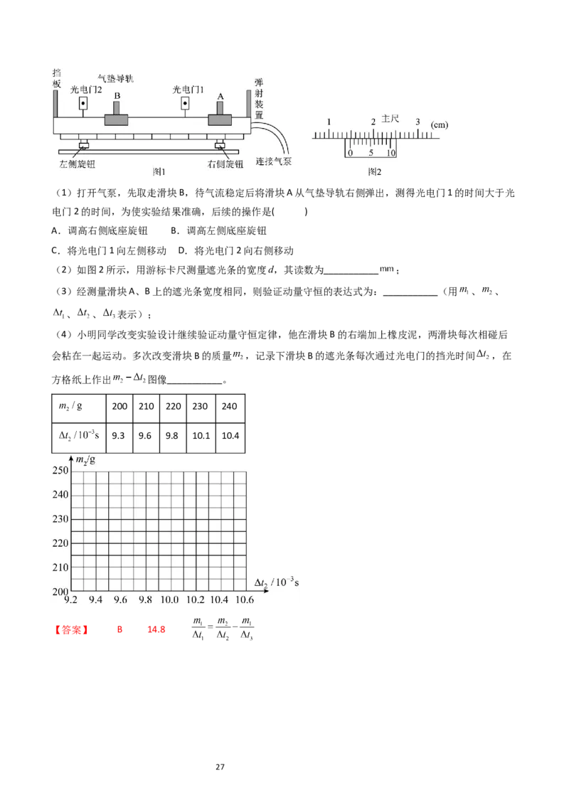 考点30实验六验证动量守恒定律（核心考点精讲+分层精练）-备战2024年高考物理一轮复习考点帮（新高考专用）（解析版）_04高考物理_新高考复习资料_2024新高考复习资料_一轮复习资料