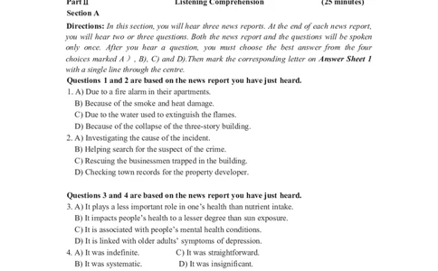2024年06月四级真题全3套_02.四六级真题+模拟题（0128）_四级真题+音频+解析(0128)_03.2016&mdash;2025年新题型_2024年06月四级_2024.06四级真题word