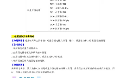 考点30动量守恒定律（解析版）_04高考物理_通用版（老高考）复习资料_2024年复习资料_完备战2024年高考物理一轮复习考点帮（全国通用）_答案解析版