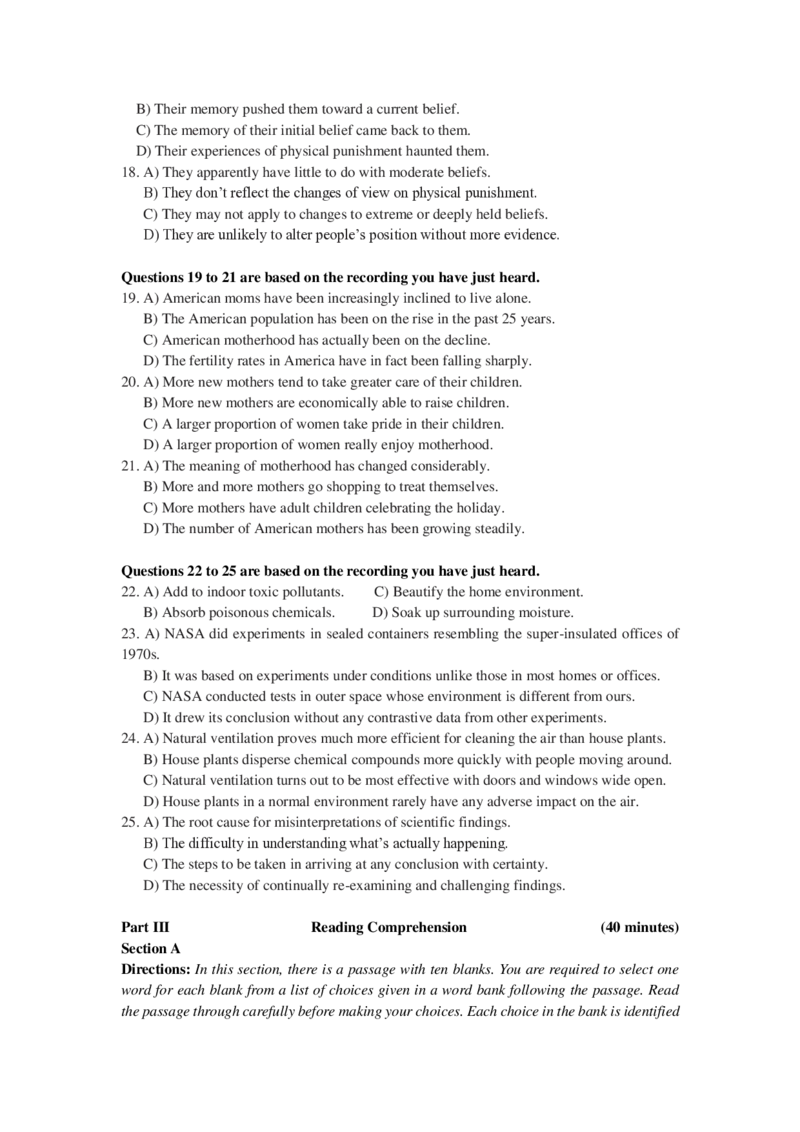 2024年06月大学英语六级考试真题（第2套）_最新更新，视频都在这_2026，6月六级速转存易和谐_新大学英语2025.6月4.6级真题_六级真题_01六级真题+答案解析+听力音频