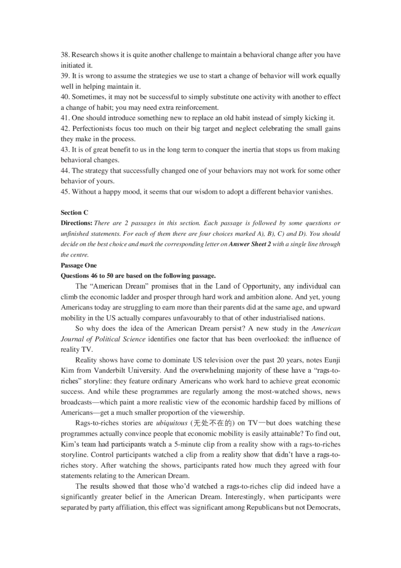 2024年06月大学英语六级考试真题（第2套）_最新更新，视频都在这_2026，6月六级速转存易和谐_新大学英语2025.6月4.6级真题_六级真题_01六级真题+答案解析+听力音频