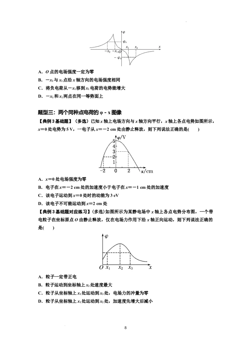 知识点66：静电场中的图象问题（原卷版）_04高考物理_新高考复习资料_2024新高考复习资料_一轮复习资料_基础版2024届高考物理一轮复习讲义及对应练习
