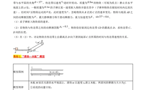 考点31动量守恒定律中几种常见模型（原卷版）_04高考物理_通用版（老高考）复习资料_2024年复习资料_完备战2024年高考物理一轮复习考点帮（全国通用）