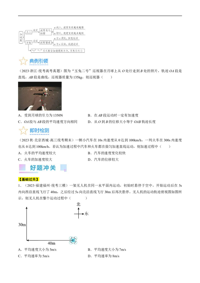 考点01运动的描述（原卷版）_04高考物理_通用版（老高考）复习资料_2024年复习资料_完备战2024年高考物理一轮复习考点帮（全国通用）
