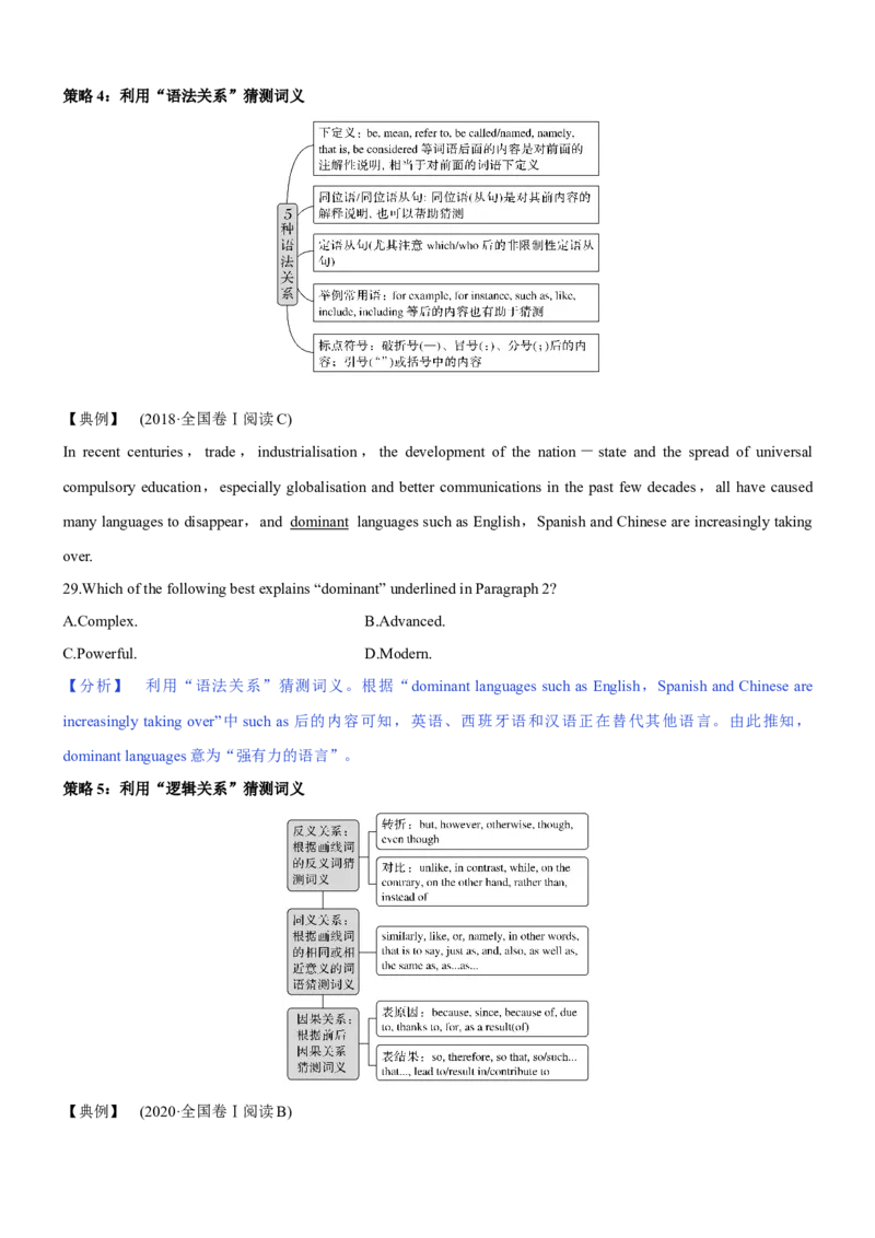 考向53阅读理解之词汇逻辑与词句猜测题的解答(原卷版)-备战2022年高考英语一轮复习考点微专题_03高考英语_新高考复习资料_2022年新高考资料_2022年新高考英语一轮复习