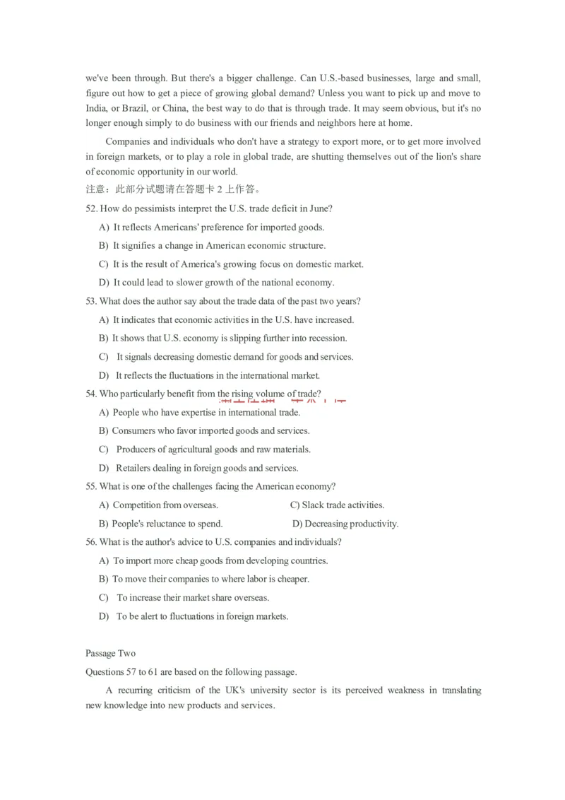 2011年12月英语六级真题_02.四六级真题+模拟题（0128）_六级真题+音频+解析(0128)_01.1990&mdash;2012六级旧题型_2011年12月六级