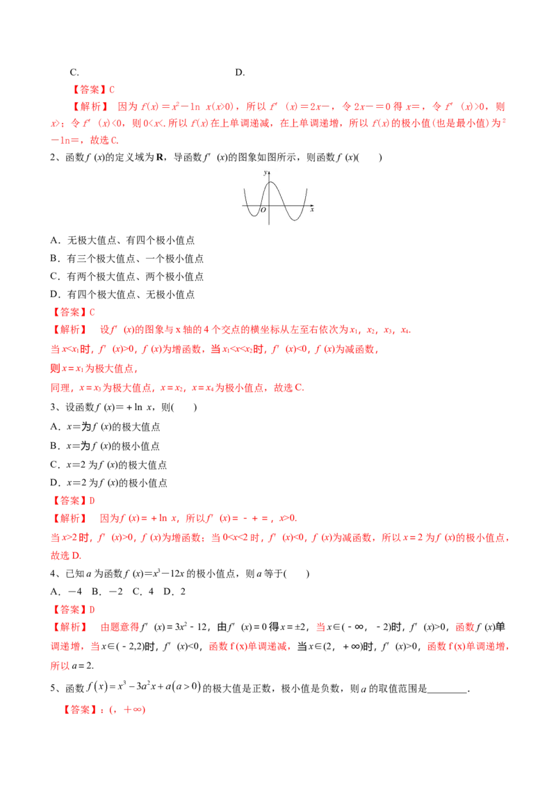 考点22利用导数研究函数的极值和最值（解析版）_02高考数学_新高考复习资料_2022年新高考资料_备战2022年高考数学一轮复习考点帮（新高考地区专用）8.2更新