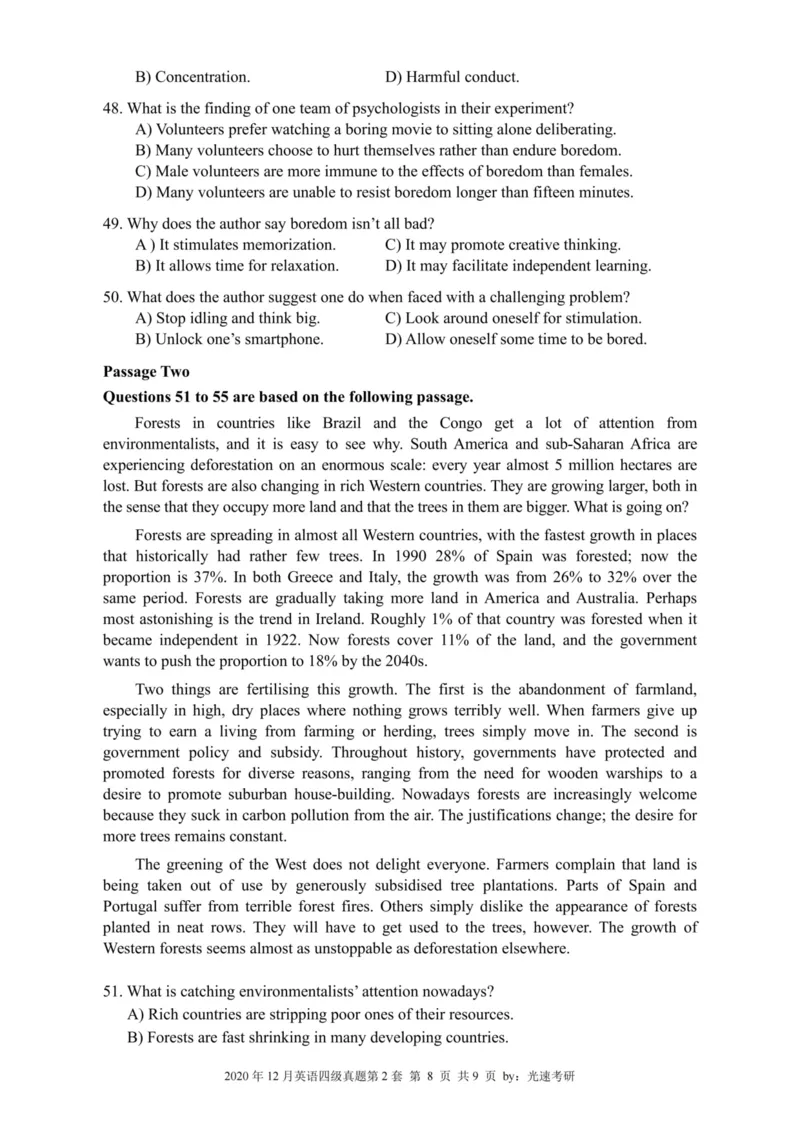 四级真题2016-2020合并版_02.四六级真题+模拟题（0128）_四级真题+音频+解析(0128)_04.四级真题一键打印版