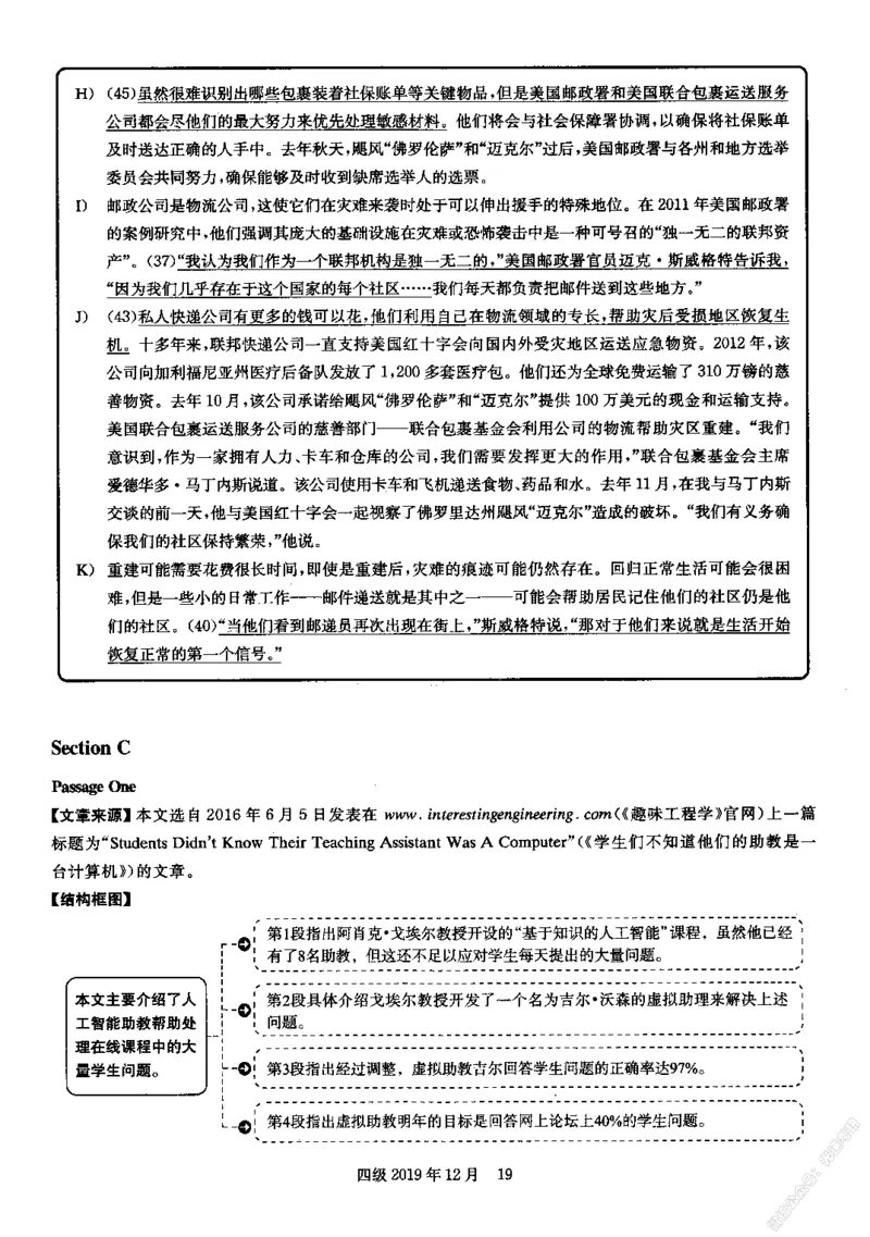 2019.12四级解析全3套(带书签)_02.四六级真题+模拟题（0128）_四级真题+音频+解析(0128)_03.2016&mdash;2025年新题型_2019年12月四级