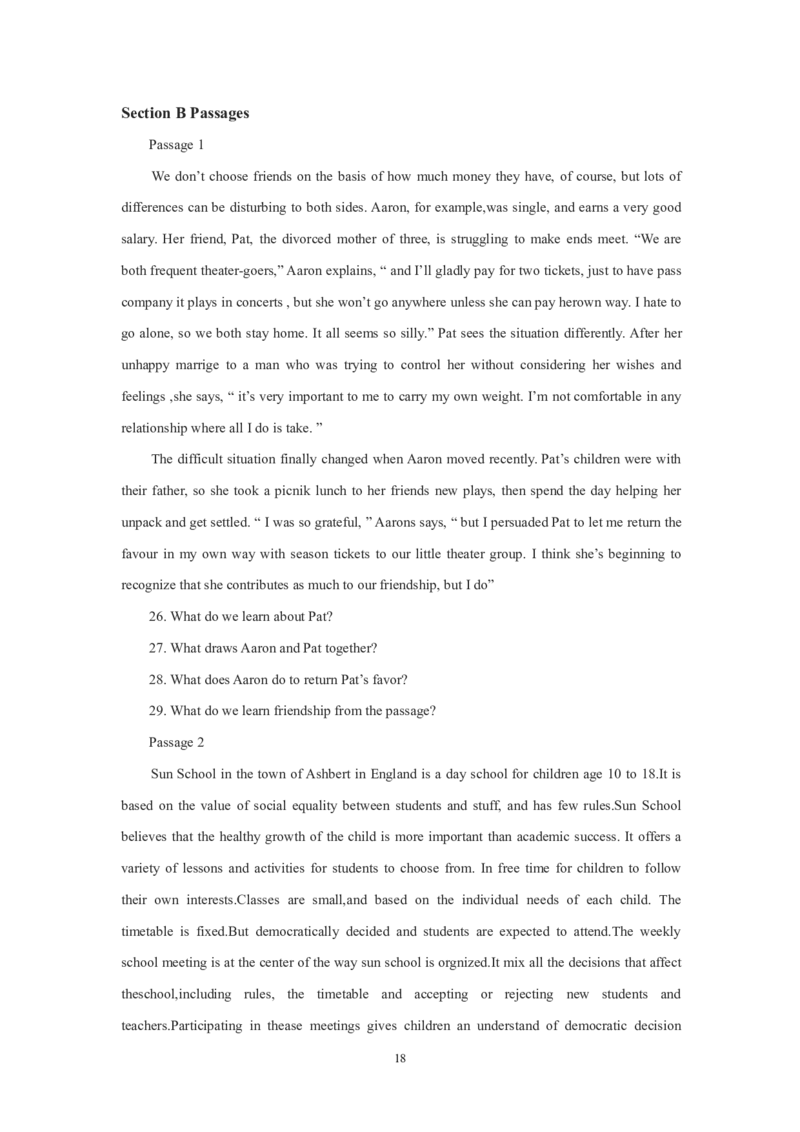 2012年12月英语四级真题及答案（二）_02.四六级真题+模拟题（0128）_四级真题+音频+解析(0128)_01.1990&mdash;2012年旧题型_2012年12月CET4