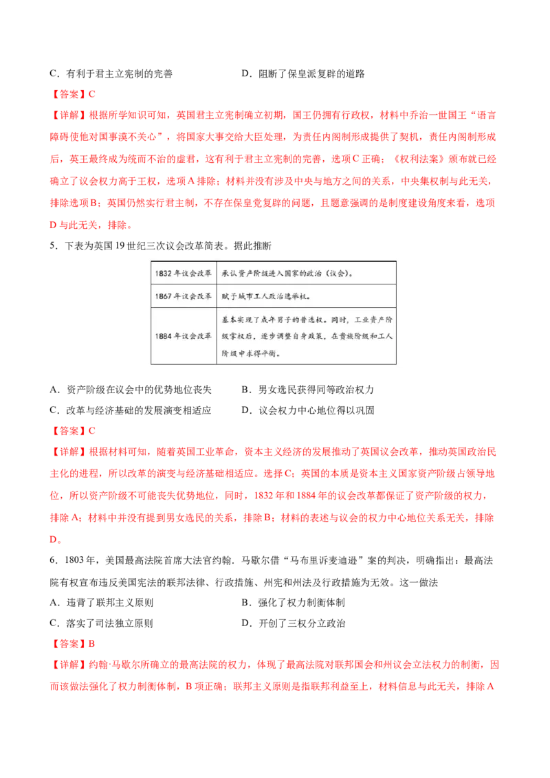 考点07资本主义代议制-备战2022年高考历史学霸纠错_07高考历史_2024年新高考资料_1.2024一轮复习_赠备战2022年高考历史学霸纠错