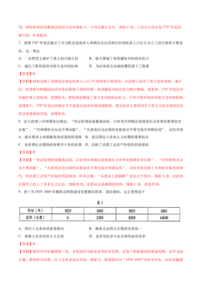 考点07资本主义代议制-备战2022年高考历史学霸纠错_07高考历史_2024年新高考资料_1.2024一轮复习_赠备战2022年高考历史学霸纠错