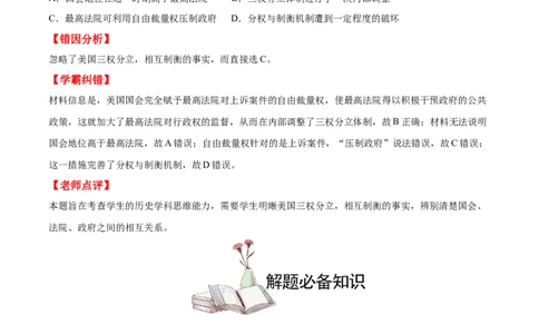 考点07资本主义代议制-备战2022年高考历史学霸纠错_07高考历史_2024年新高考资料_1.2024一轮复习_赠备战2022年高考历史学霸纠错