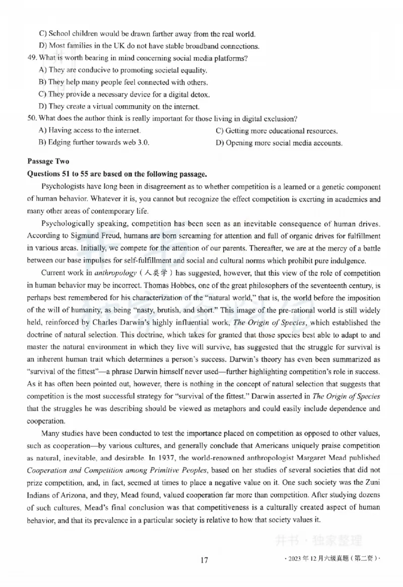 2023.12六级真题第2套_最新更新，视频都在这_2026、6月四级速转存易和谐_四六级真题+资料包_六级真题_2023年12月英语六级真题及答案解析（全三套）