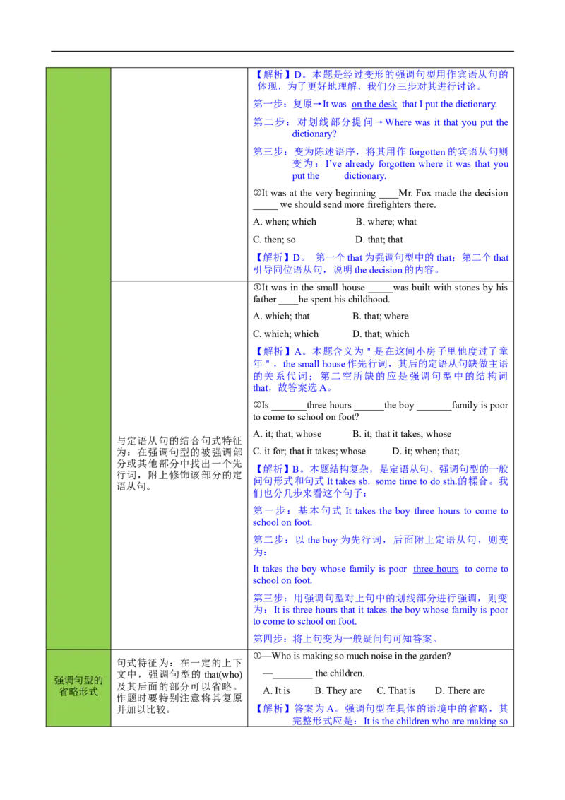 考点24倒装句和强调句-特殊句型（重难考点精讲练）（原卷版）-备战2023年高考英语一轮复习考点帮（全国通用）_03高考英语_通用版（老高考）复习资料_2023年复习资料_一轮复习