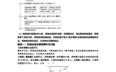 知识点12：瞬时性问题及超重与失重现象（提高原卷版）_04高考物理_通用版（老高考）复习资料_2024年复习资料_提高版2024届高考物理一轮复习讲义及对应练习
