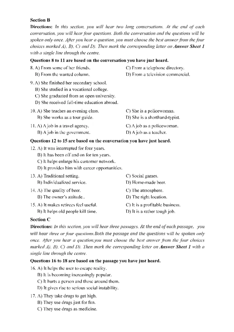 2015.12四级真题第1套可复制可检索_02.四六级真题+模拟题（0128）_四级真题+音频+解析(0128)_02.2013&mdash;2015年旧题型_2015年12月CET4_2015.12四级真题PDF