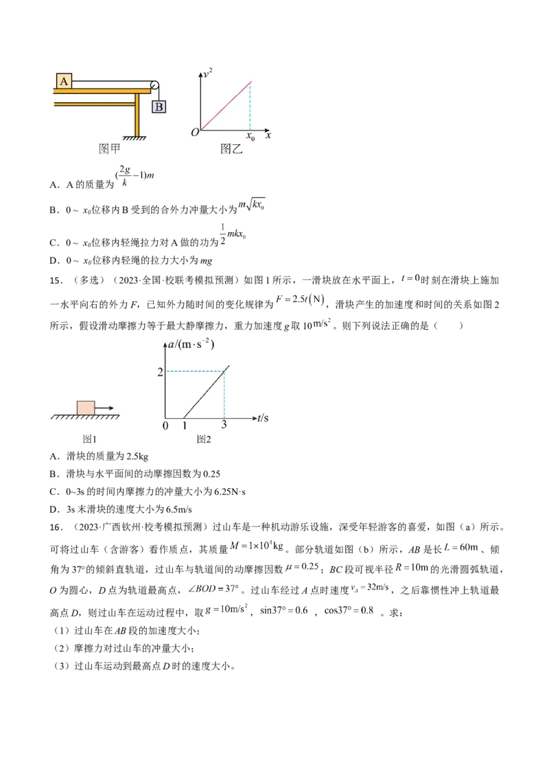 考点29动量　动量定理（原卷版）_04高考物理_通用版（老高考）复习资料_2024年复习资料_完备战2024年高考物理一轮复习考点帮（全国通用）