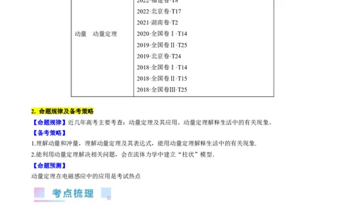 考点29动量　动量定理（原卷版）_04高考物理_通用版（老高考）复习资料_2024年复习资料_完备战2024年高考物理一轮复习考点帮（全国通用）