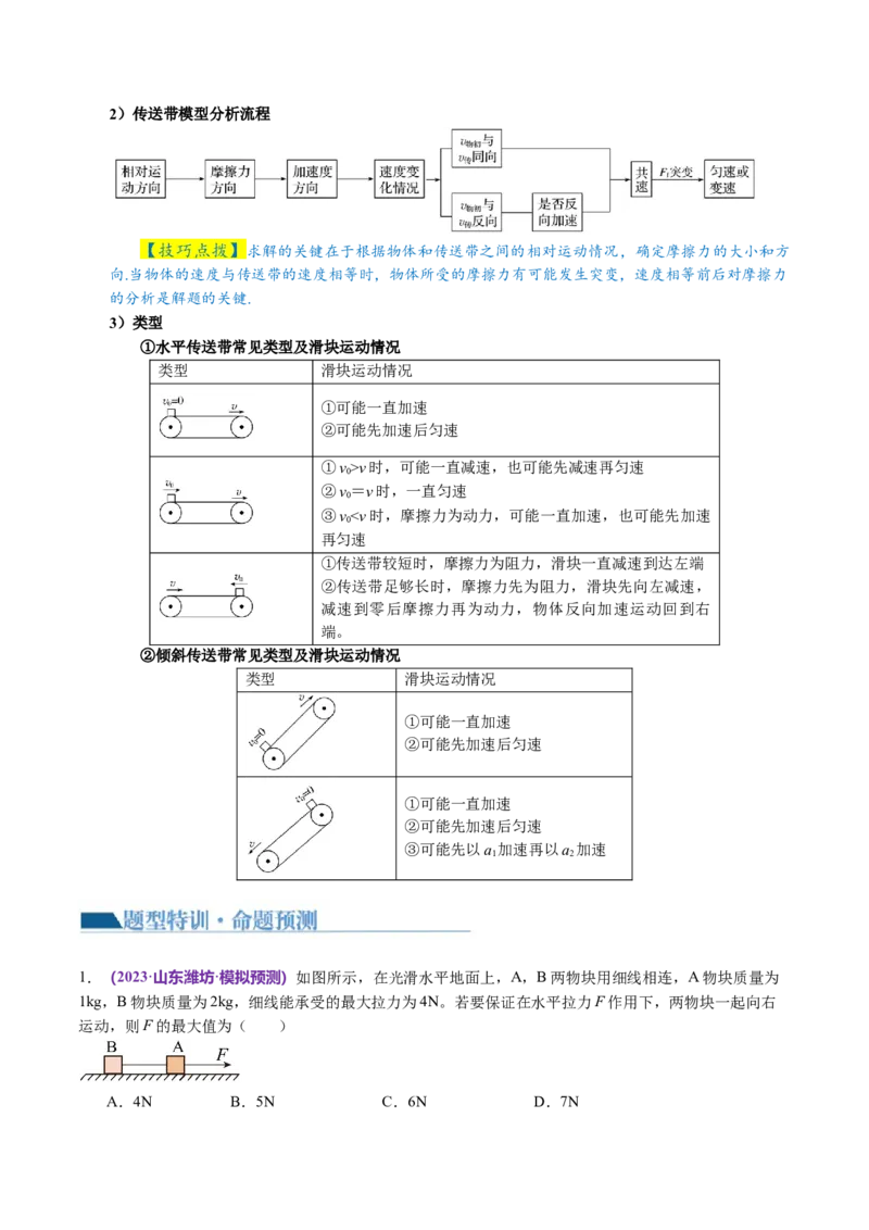 第02讲力与直线运动（讲义）（原卷版）_04高考物理_新高考复习资料_2024新高考复习资料_二轮复习资料_2024年高考物理二轮复习讲练测（新教材新高考）_配套讲义（原卷版+解析版）