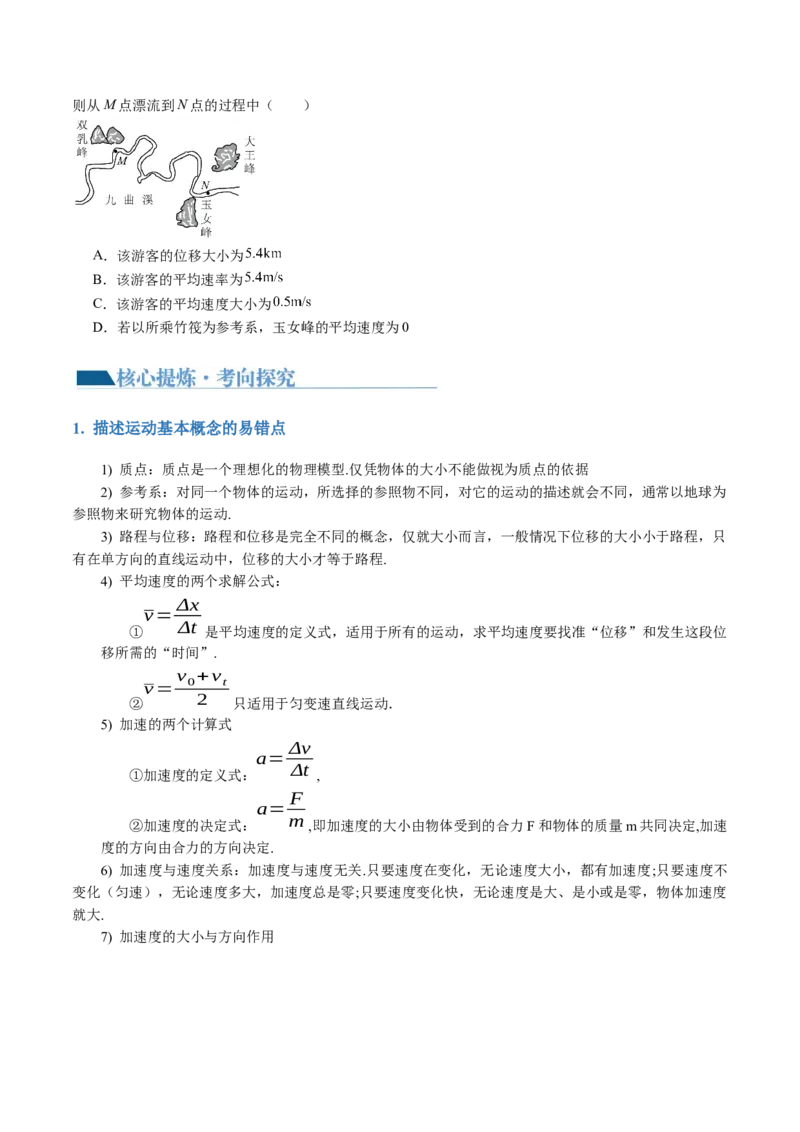第02讲力与直线运动（讲义）（原卷版）_04高考物理_新高考复习资料_2024新高考复习资料_二轮复习资料_2024年高考物理二轮复习讲练测（新教材新高考）_配套讲义（原卷版+解析版）