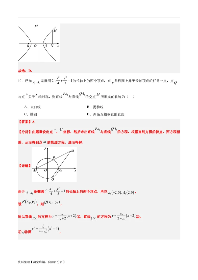 素养拓展33曲线的轨迹方程问题（解析版）_02高考数学_新高考复习资料_2024年新高考资料_一轮复习资料_完一轮复习讲义2024年高考数学高频考点题型归纳与方法总结（新高考）