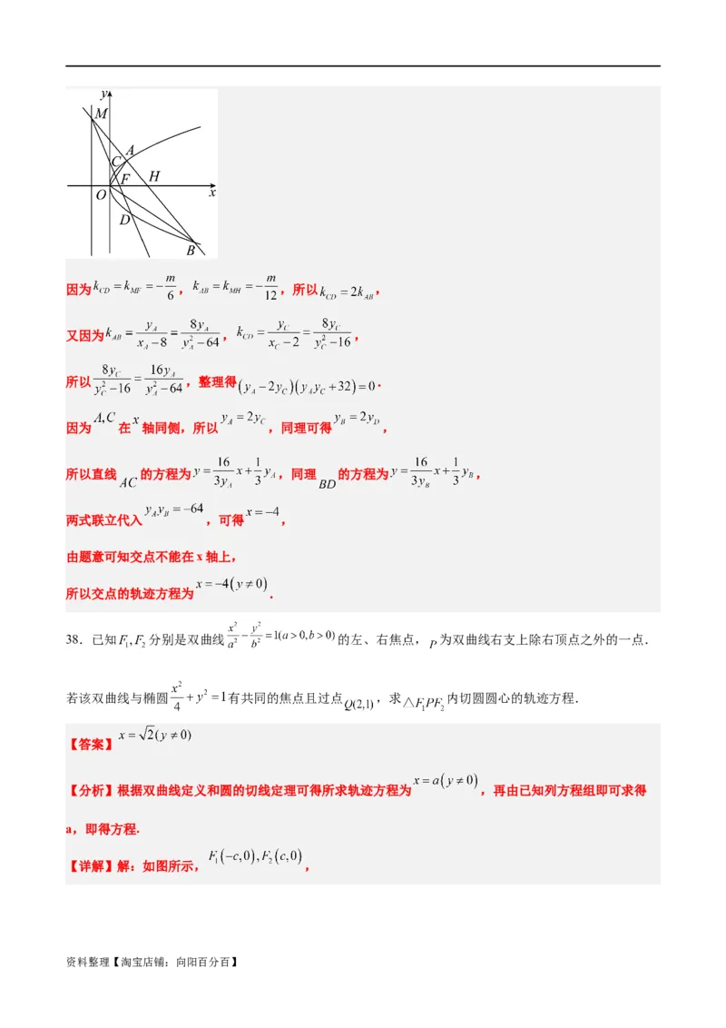 素养拓展33曲线的轨迹方程问题（解析版）_02高考数学_新高考复习资料_2024年新高考资料_一轮复习资料_完一轮复习讲义2024年高考数学高频考点题型归纳与方法总结（新高考）