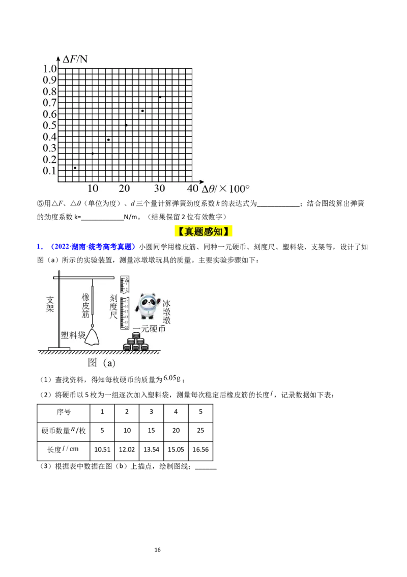 考点08实验二探究弹簧弹力和形变量的关系（核心考点精讲精练）-备战2024年高考物理一轮复习考点帮（新高考专用）（原卷版）_04高考物理_新高考复习资料_2024新高考复习资料