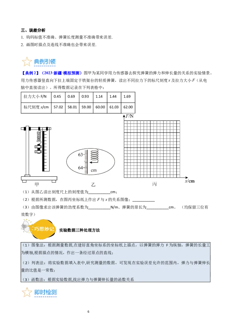 考点08实验二探究弹簧弹力和形变量的关系（核心考点精讲精练）-备战2024年高考物理一轮复习考点帮（新高考专用）（原卷版）_04高考物理_新高考复习资料_2024新高考复习资料