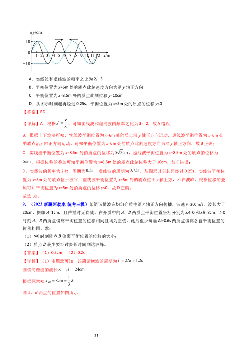 考点32机械波（核心考点精讲+分层精练）-备战2024年高考物理一轮复习考点帮（新高考专用）（解析版）_04高考物理_新高考复习资料_2024新高考复习资料_一轮复习资料