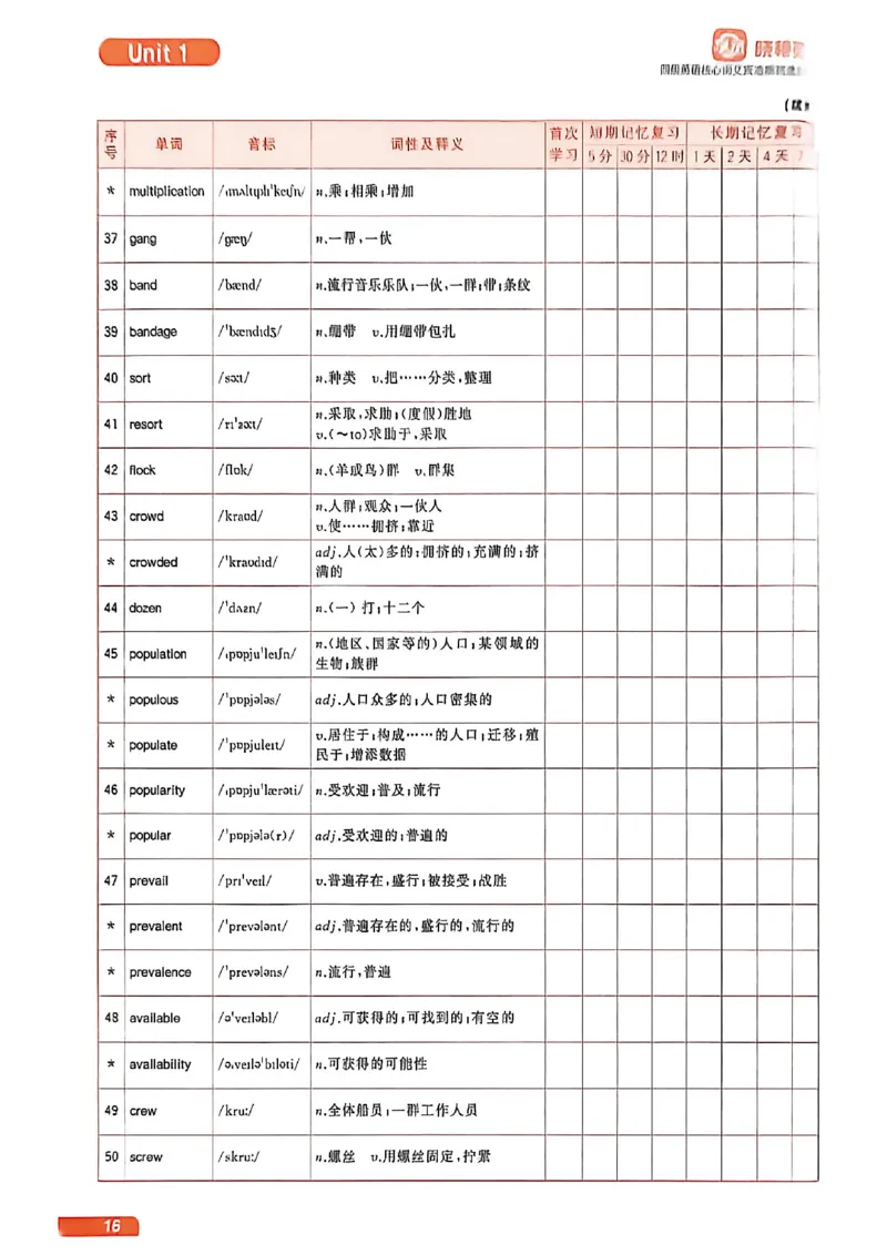 四级英语核心词艾宾浩斯抗遗忘打卡_最新更新，视频都在这_2026、6月四级速转存易和谐_讲义