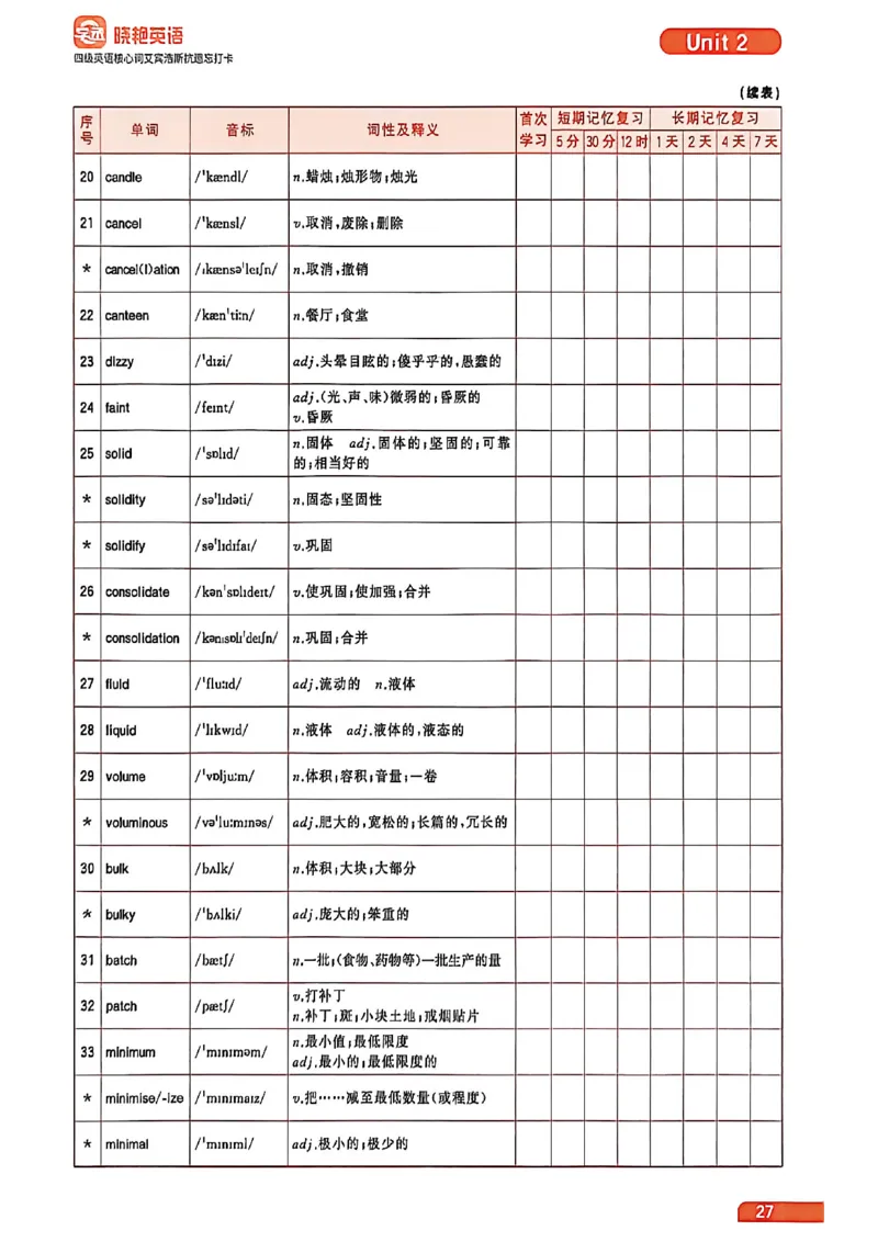 四级英语核心词艾宾浩斯抗遗忘打卡_最新更新，视频都在这_2026、6月四级速转存易和谐_讲义
