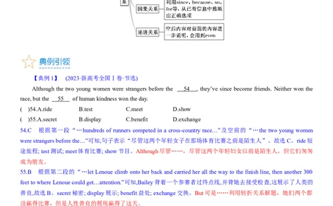 考点2完形填空之行文逻辑（教师版）_03高考英语_新高考复习资料_2024年新高考资料_一轮复习资料_完备战2024年高考英语一轮复习考点帮（新高考）_完形填空