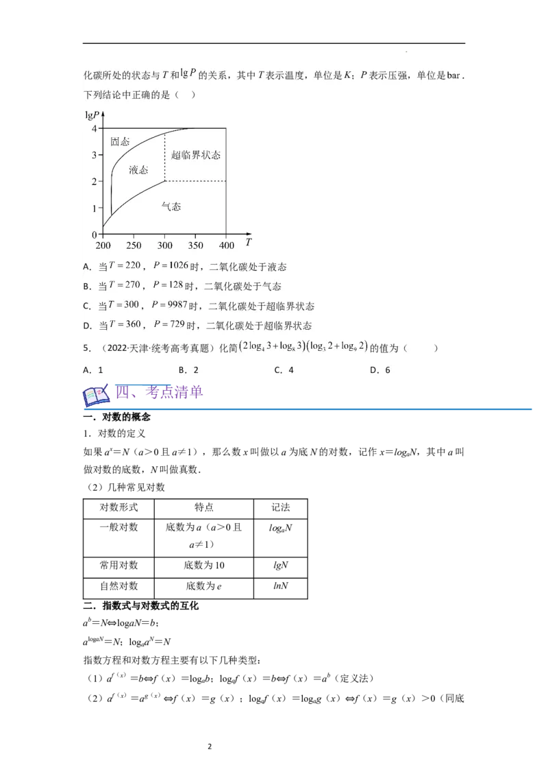 考点07对数函数（12种题型2个易错考点）（原卷版）_02高考数学_新高考复习资料_2024年新高考资料_一轮复习资料_一轮复习讲义2024年高考数学复习全程规划（新高考）_核心考点讲义