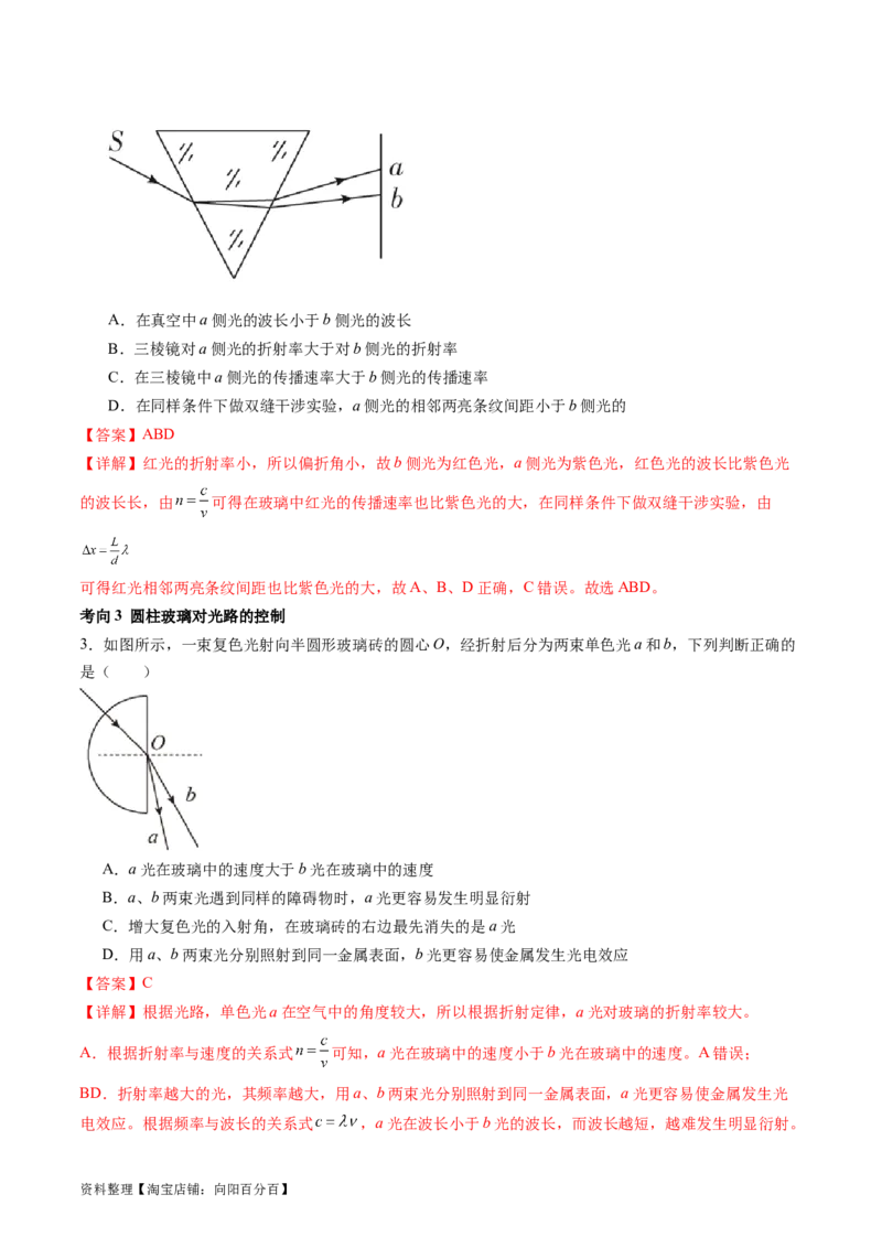 第62讲光的折射全反射（讲义）（解析版）_04高考物理_新高考复习资料_2024新高考复习资料_一轮复习资料_2024年高考物理一轮复习讲练测（讲义+练习+课件）（新高考）_讲义+练习