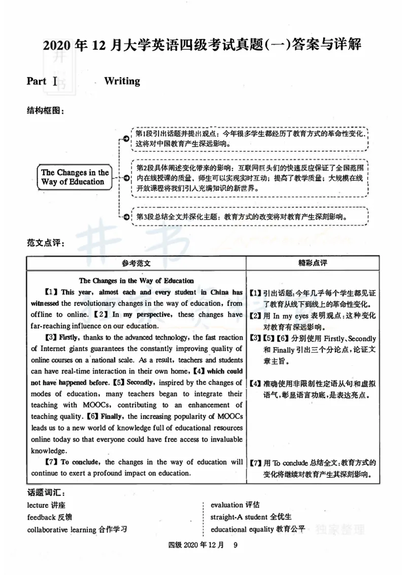 2020年12月大学英语四级考试答案及解析卷1_最新更新，视频都在这_2026、6月四级速转存易和谐_四六级真题+资料包_四级真题_2020年12月CET4