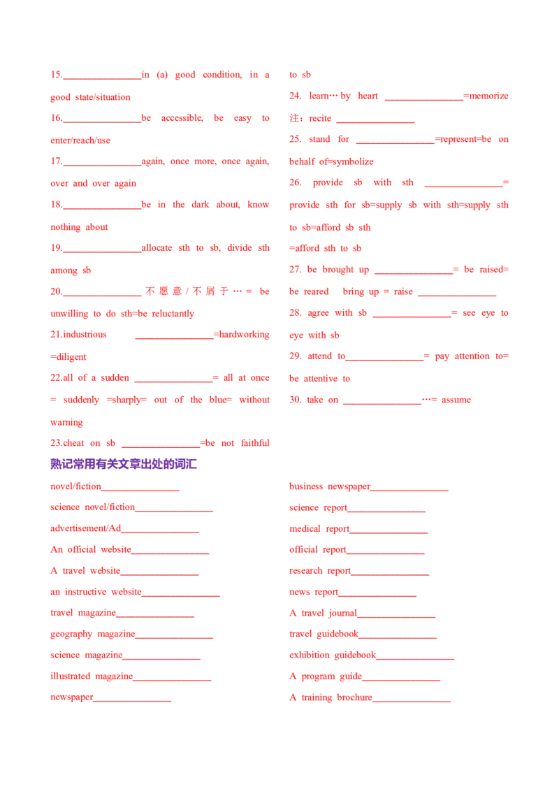 词汇知识专题03阅读理解高频词汇（练习）（原卷版）_02高考数学_2025年新高考资料_二轮复习_01高考语文等多个文件_上好课2025年高考英语二轮复习讲练测（新高考通用）